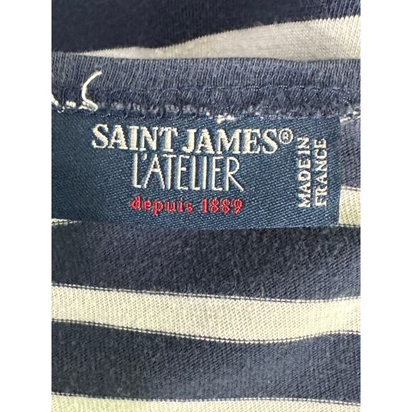 Saint James L'Afeur blue white striped long sleeves top size 4 - Picture 3 of 13